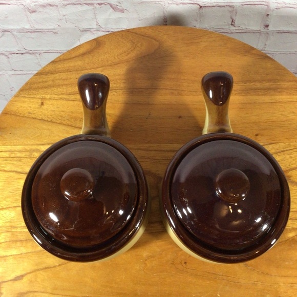 Vintage Soup Chowder Chili Handled Crock with Lid - Set of 2 - Picture 5 of 7